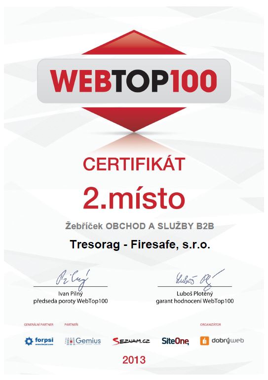 WEBTOP100 Certifikát