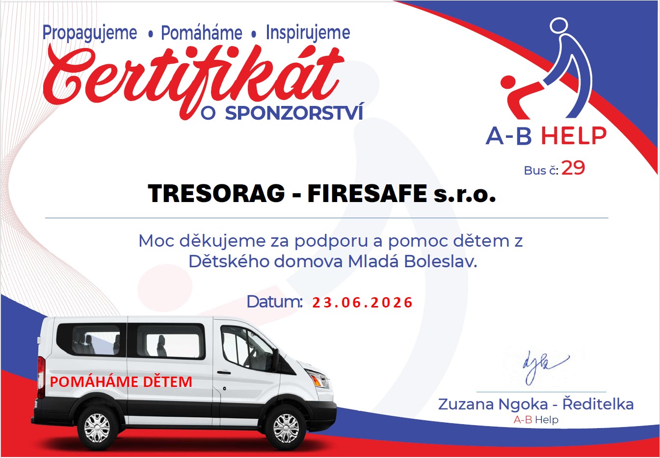 Certifikát o sponzorství